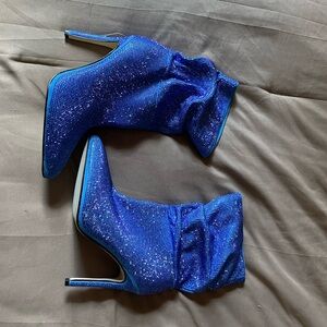 Nine West Sparkling Blue Heeled Boots